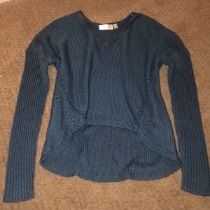 Blue Sweater Crop Top